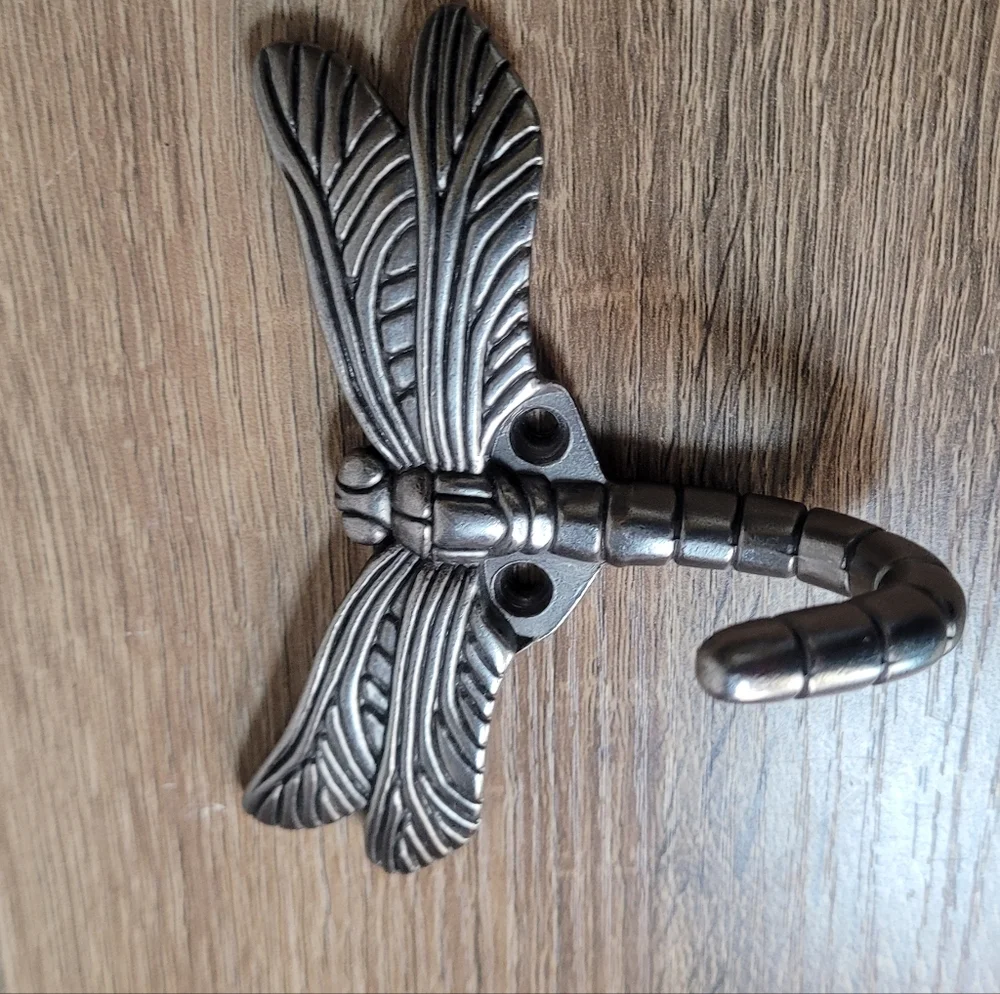 Elegant Metallic Dragonfly Wall Hook
